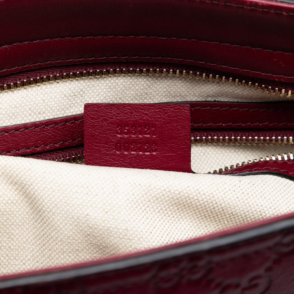 Gucci Small Guccissima Bree Satchel - Red