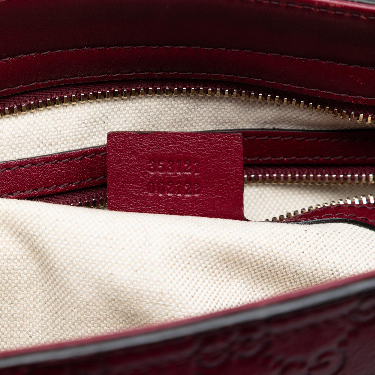 Gucci Small Guccissima Bree Satchel - Red