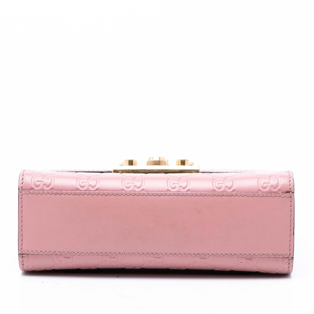Gucci Small Guccissima Padlock Crossbody Bag - Pink