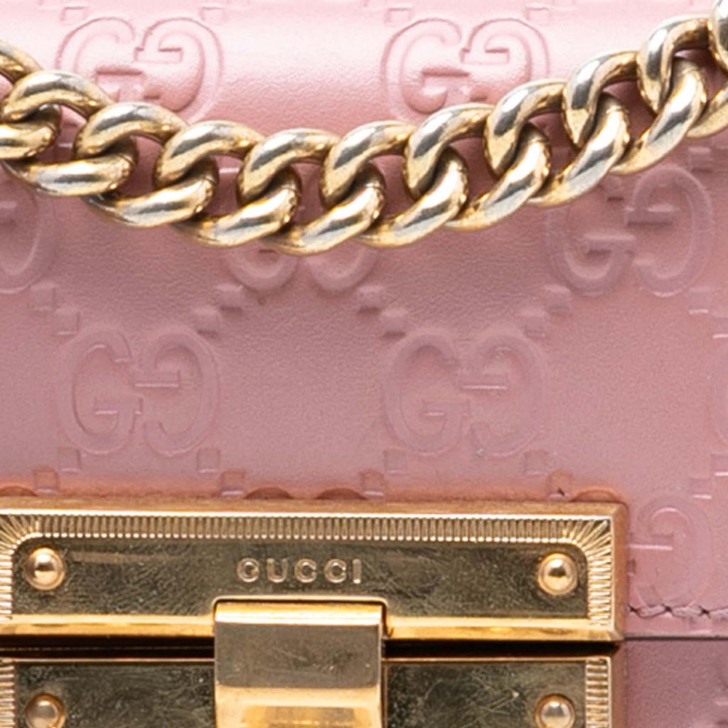 Gucci Small Guccissima Padlock Crossbody Bag - Pink