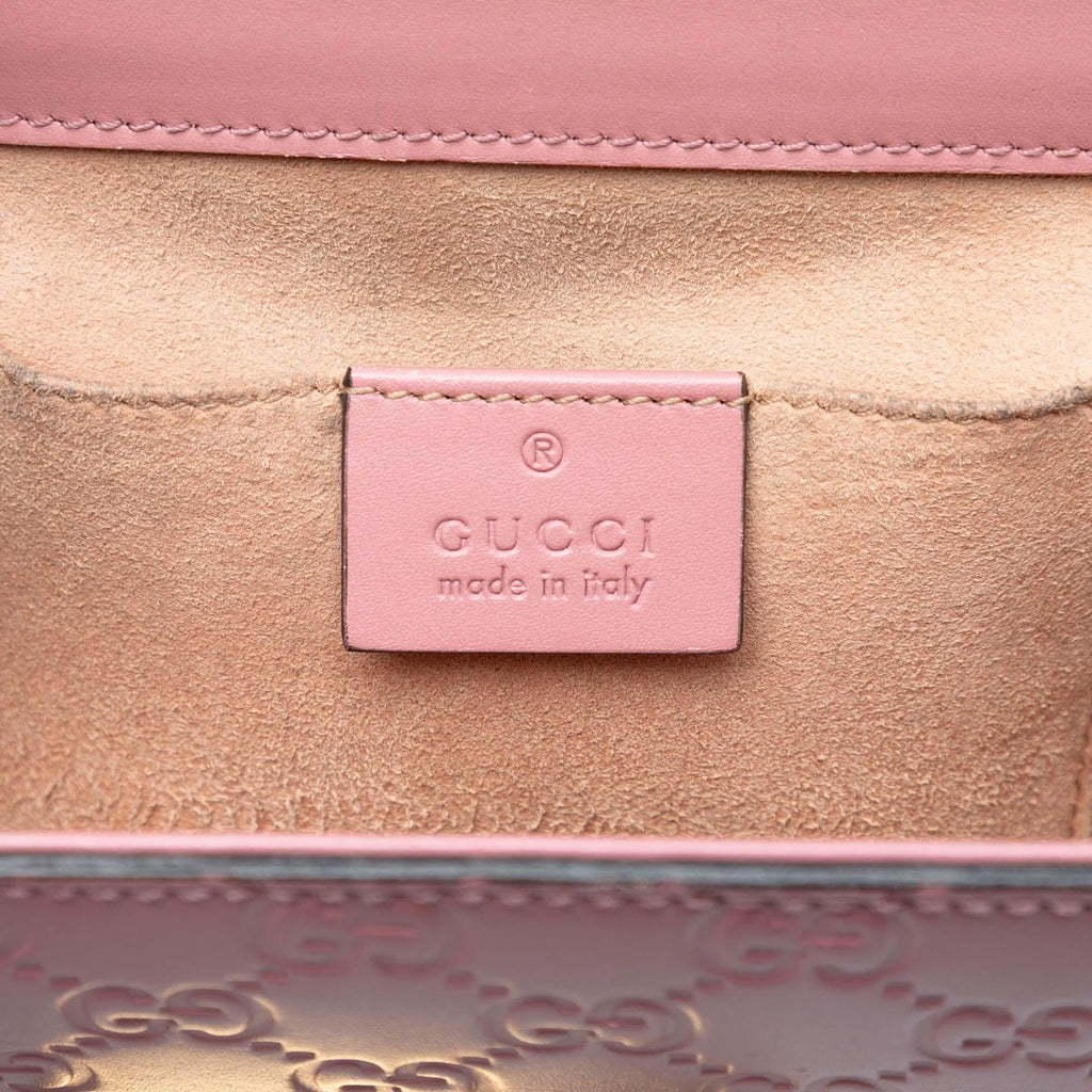 Gucci Small Guccissima Padlock Crossbody Bag - Pink