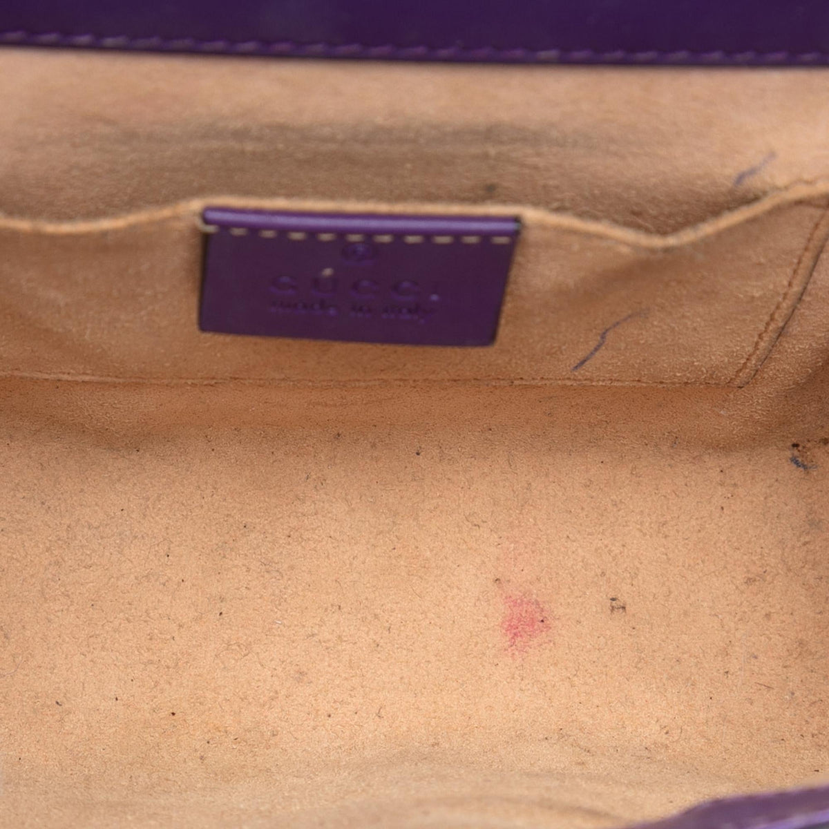 Gucci Small Guccissima Padlock Crossbody Bag - Purple
