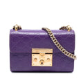 Gucci Small Guccissima Padlock Crossbody Bag - Purple