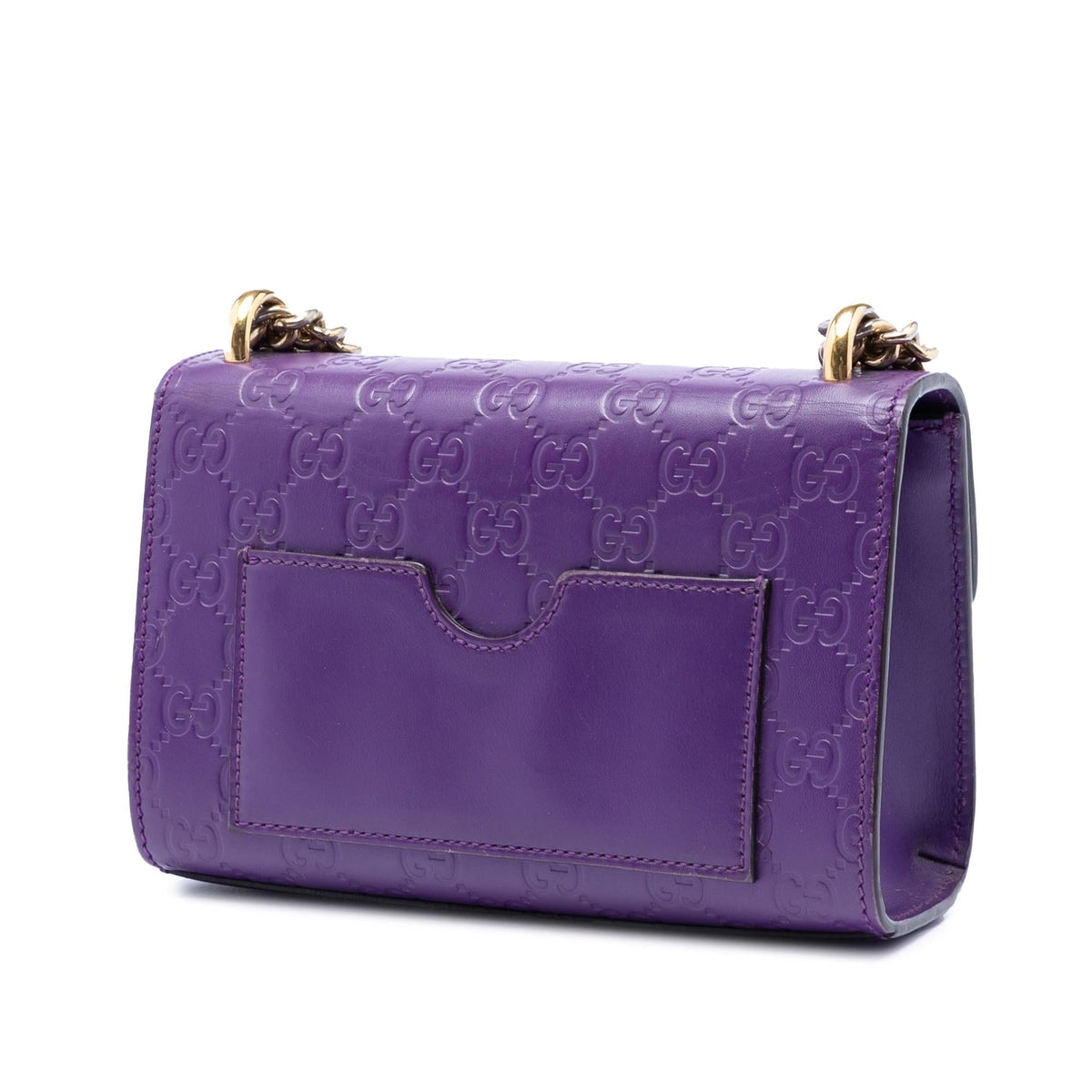 Gucci Small Guccissima Padlock Crossbody Bag - Purple