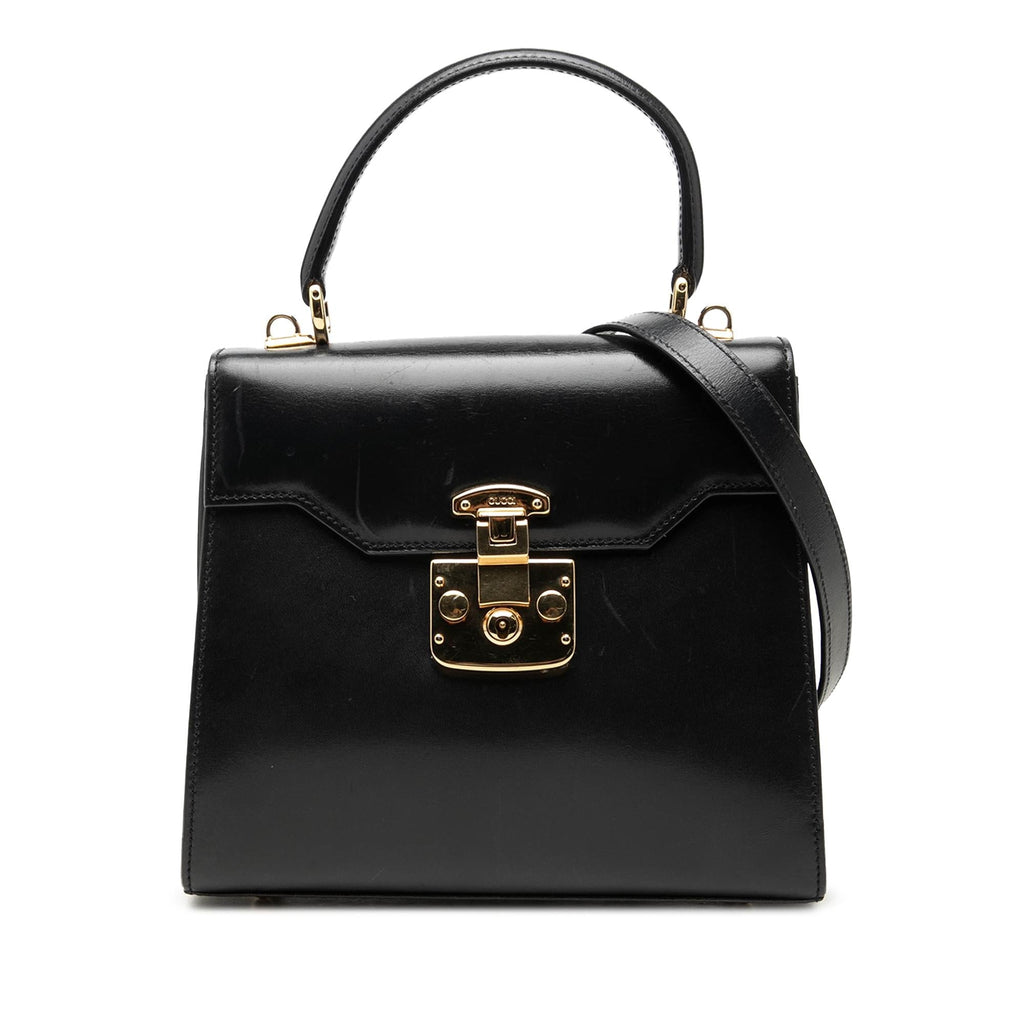 Gucci Smooth Calfskin Lady Lock Satchel - Black