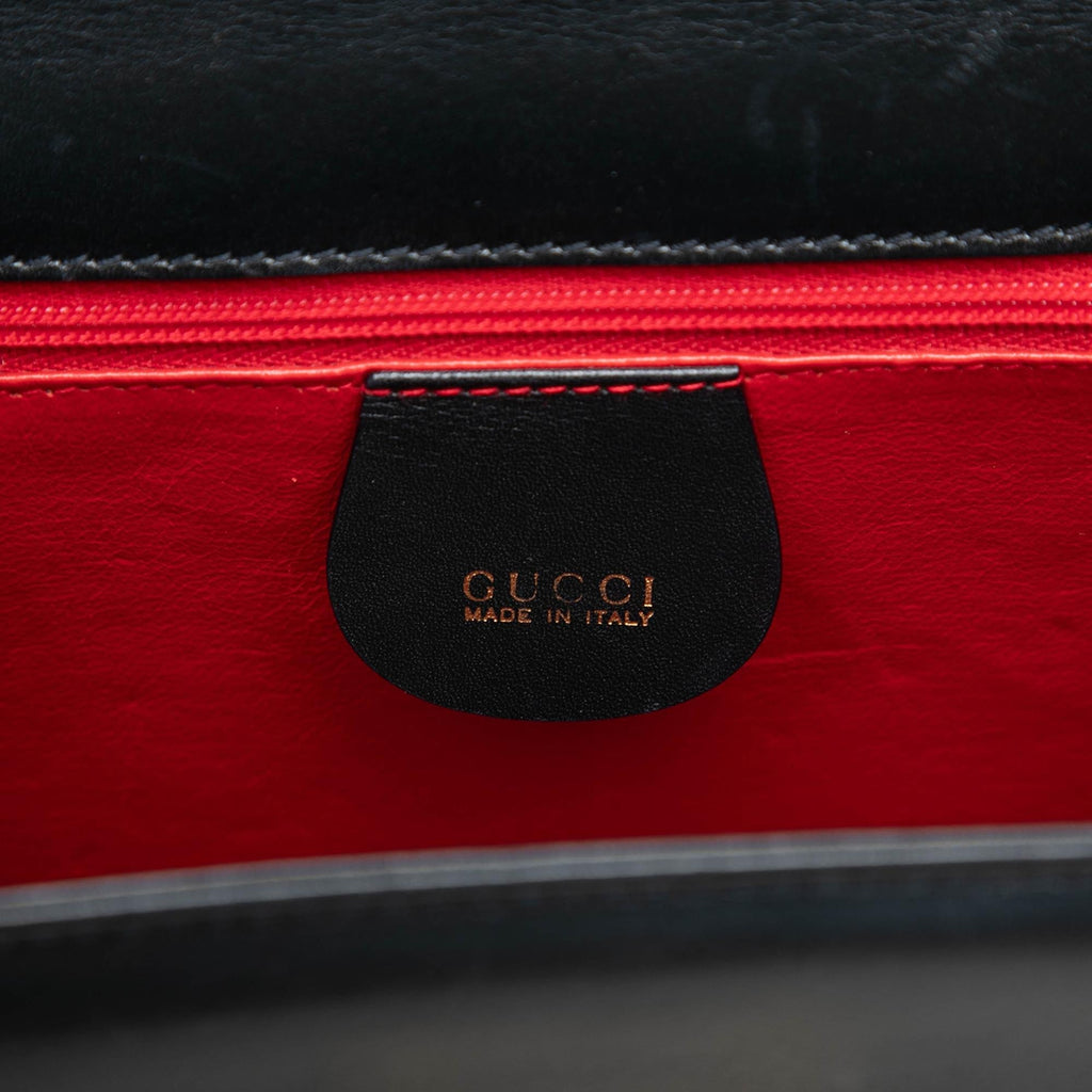 Gucci Smooth Calfskin Lady Lock Satchel - Black