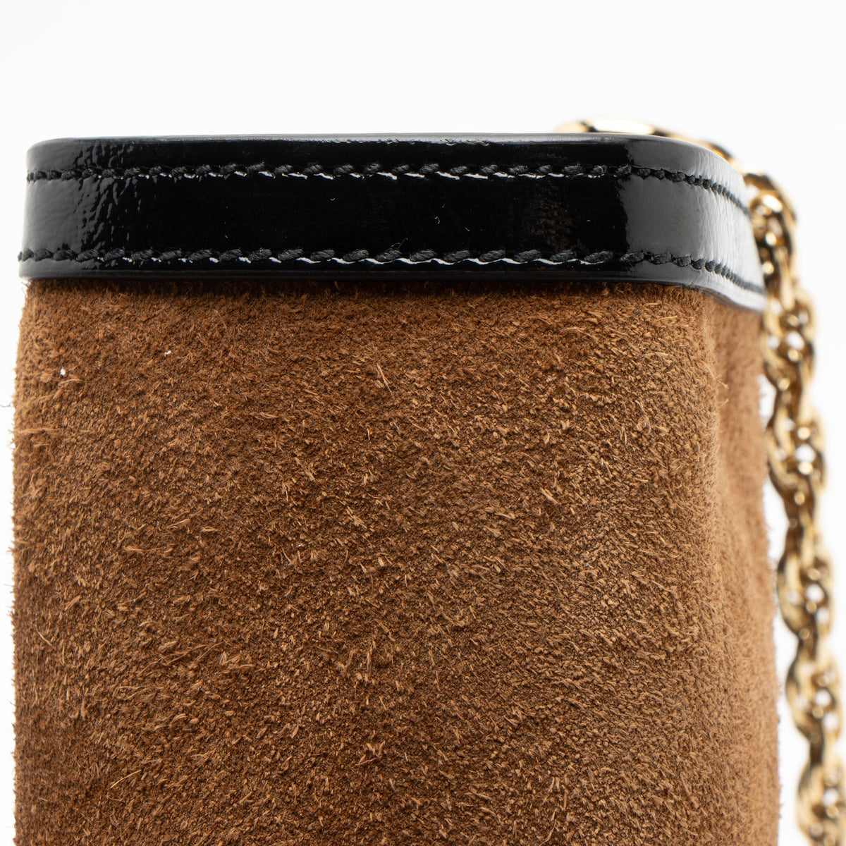 Gucci Suede Ophidia Medium Chain Shoulder Bag - Black/Brown