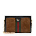 Gucci Suede Ophidia Medium Chain Shoulder Bag - Black/Brown