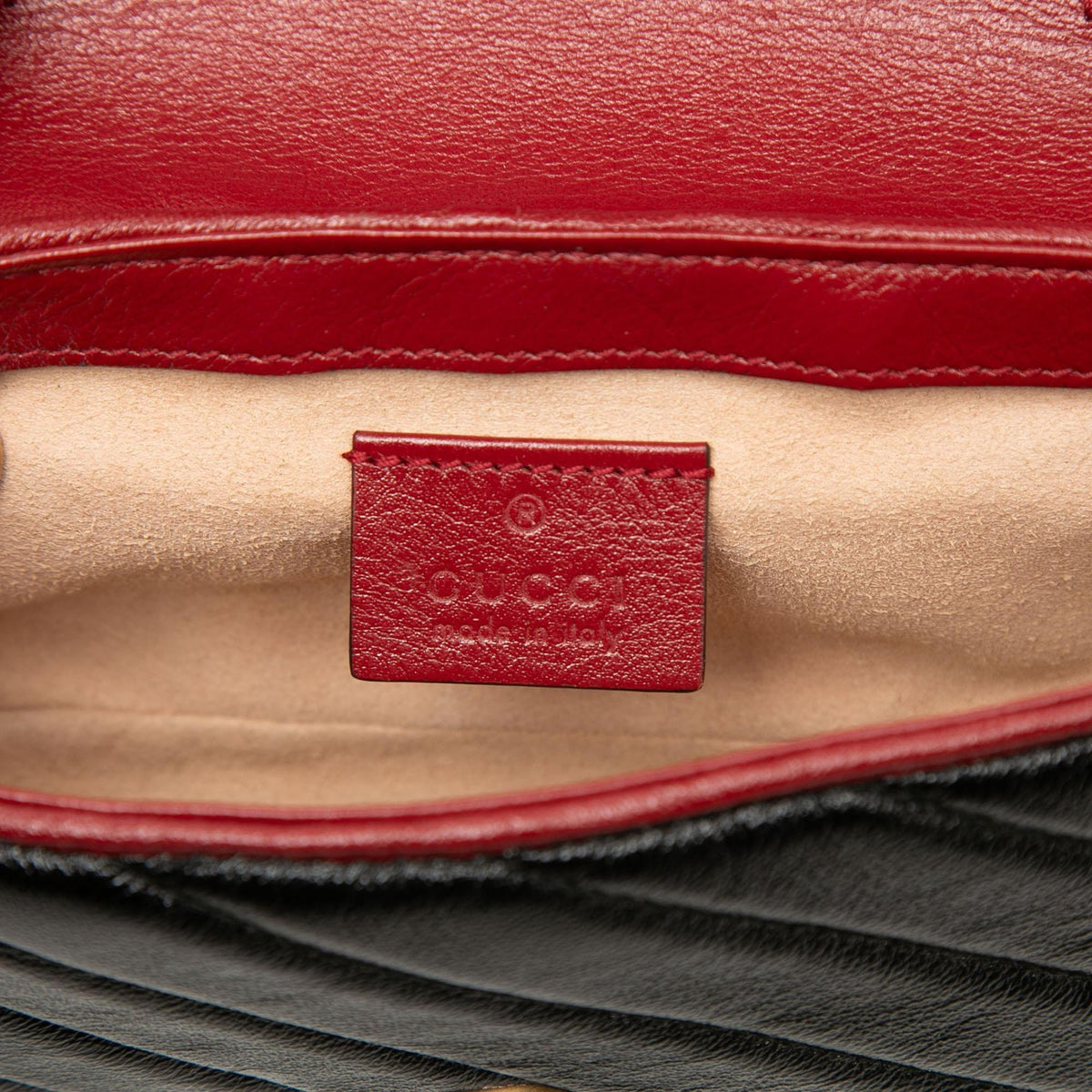 Gucci Super Mini GG Marmont Matelasse Leather Torchon Flap Crossbody Bag - Black