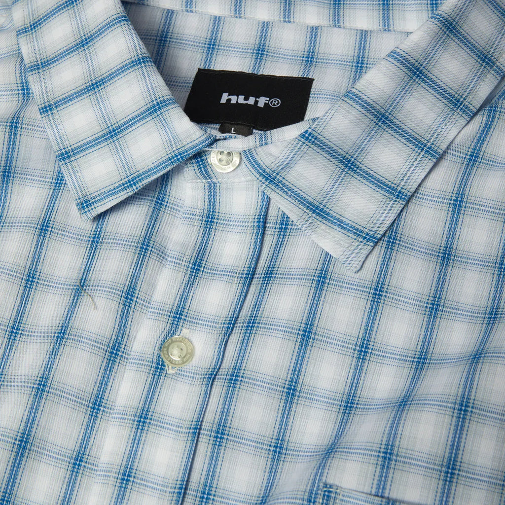 Huf Star Long Sleeve Plaid Shirt (Light Blue)