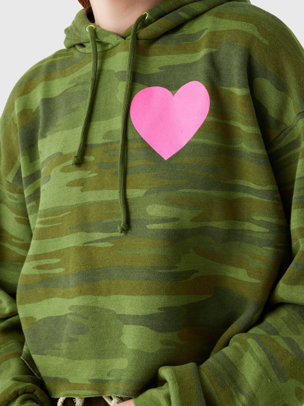 Aviator Nation Women's Heart Relaxed Cropped Pullover Hoodie