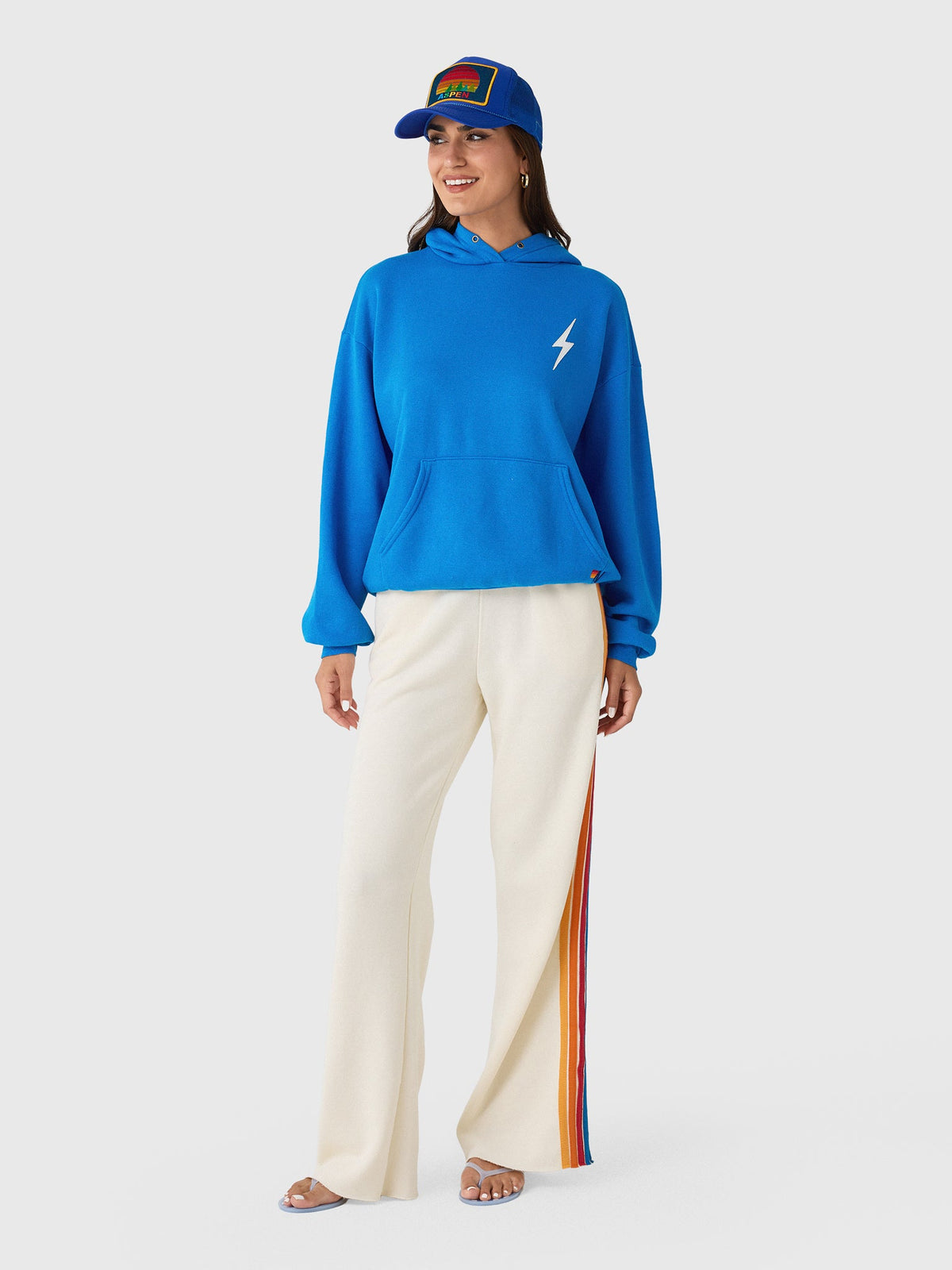 Aviator Nation Women's Bolt Stitch Relaxed Pullover Hoodie