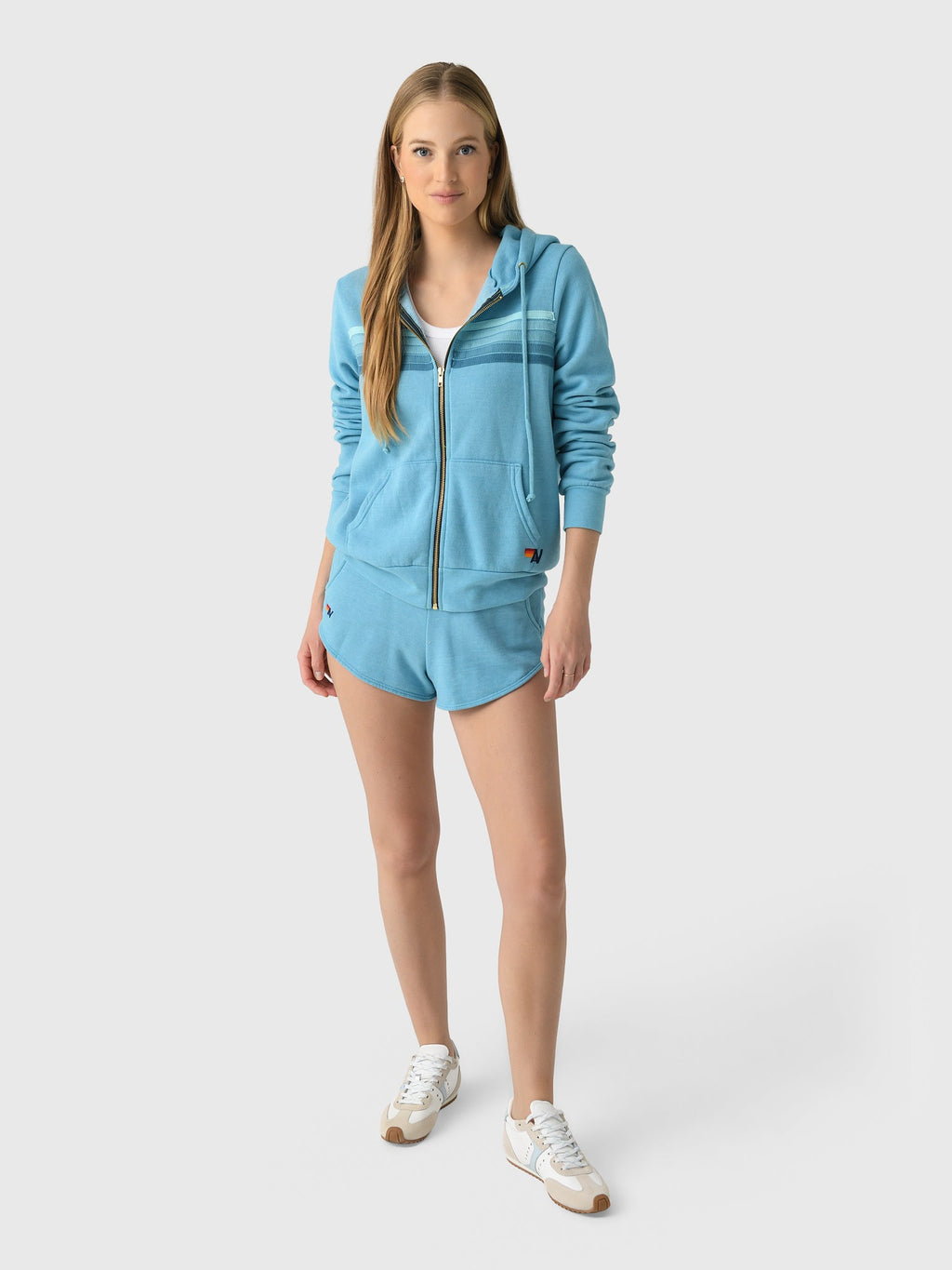Aviator Nation Women's 5 Stripe Zip Hoodie