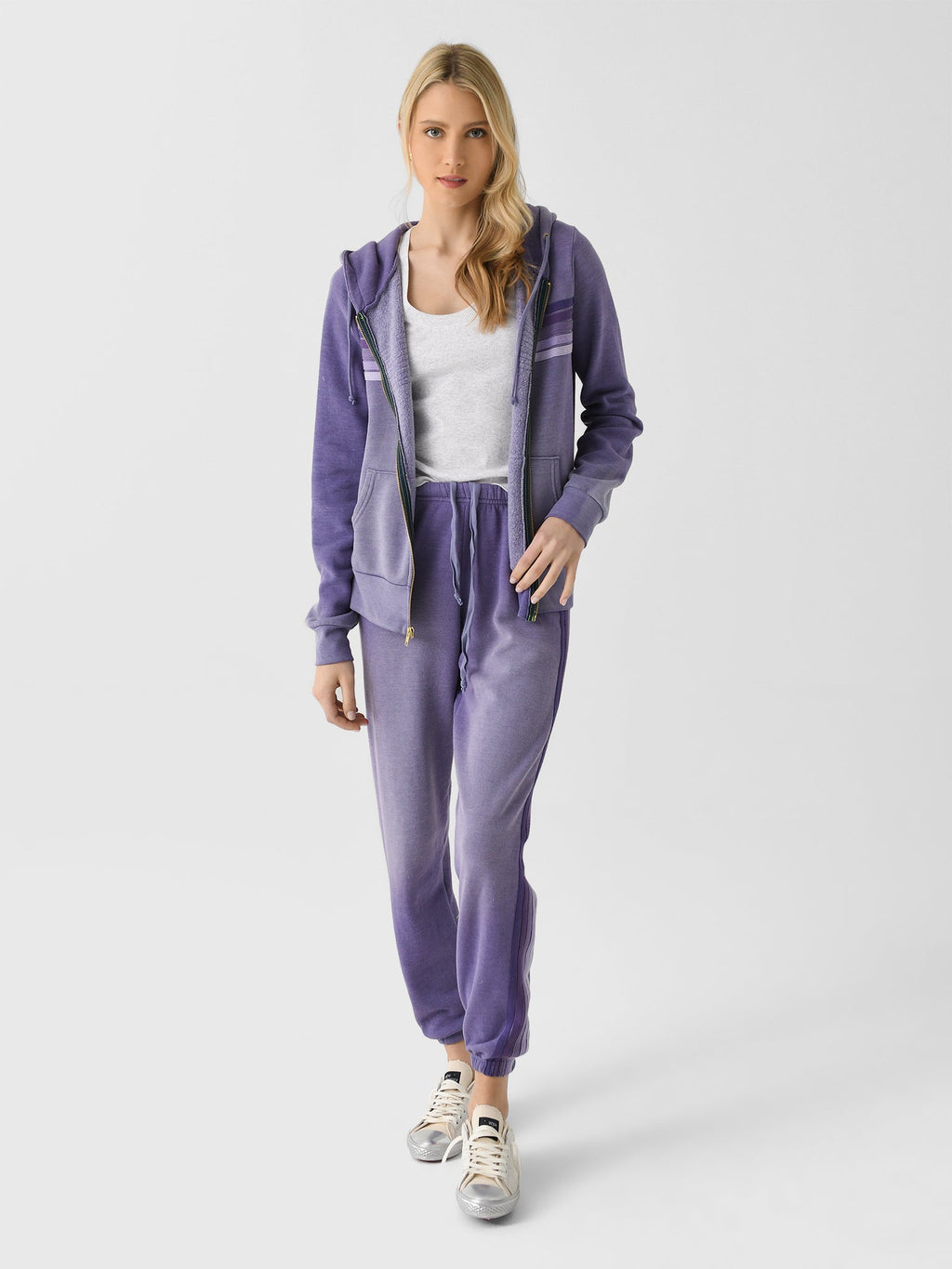 Aviator Nation Women's 5 Stripe Zip Hoodie