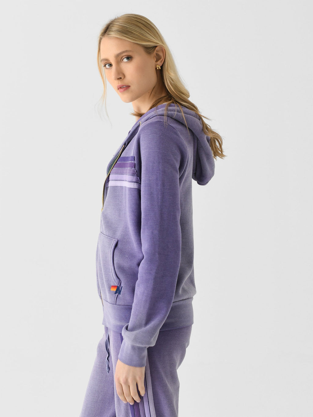 Aviator Nation Women's 5 Stripe Zip Hoodie