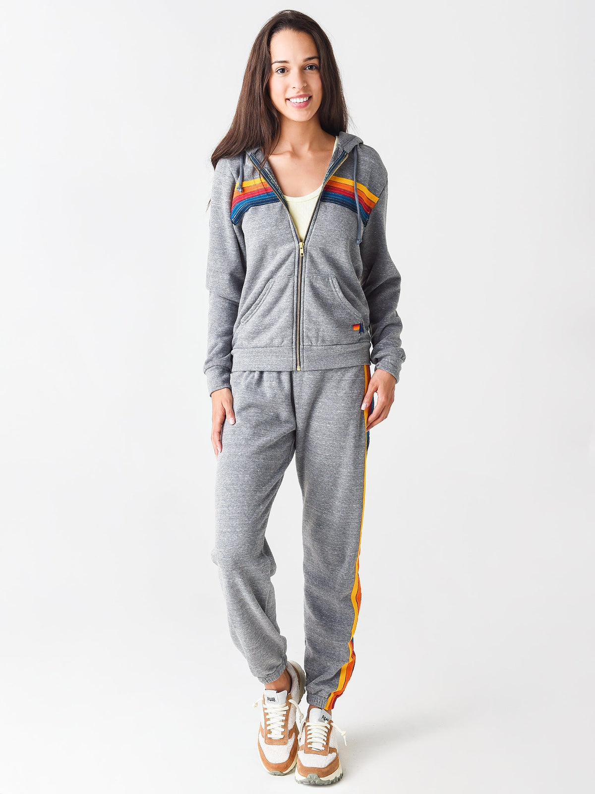 Aviator Nation Women's 5 Stripe Zip Hoodie
