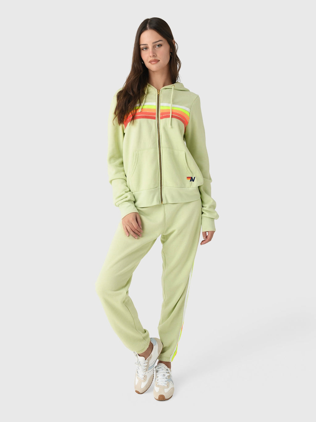 Aviator Nation Women's 5 Stripe Zip Hoodie