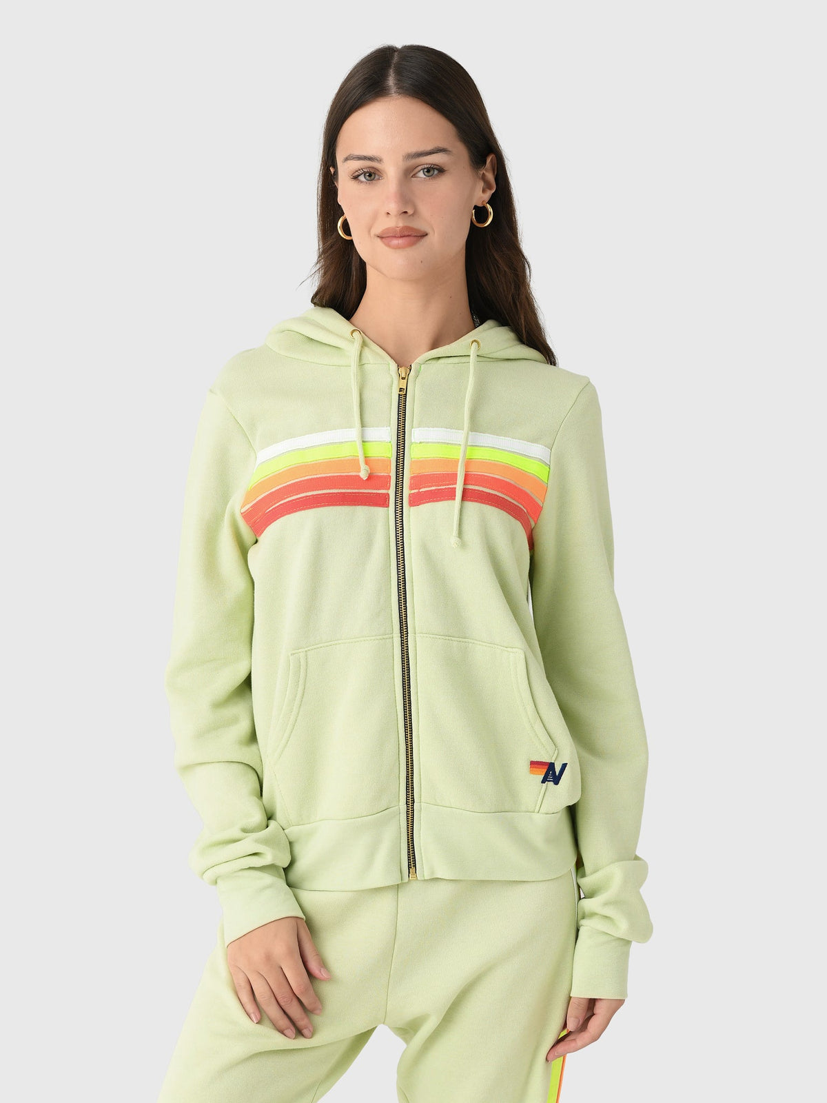 Aviator Nation Women's 5 Stripe Zip Hoodie