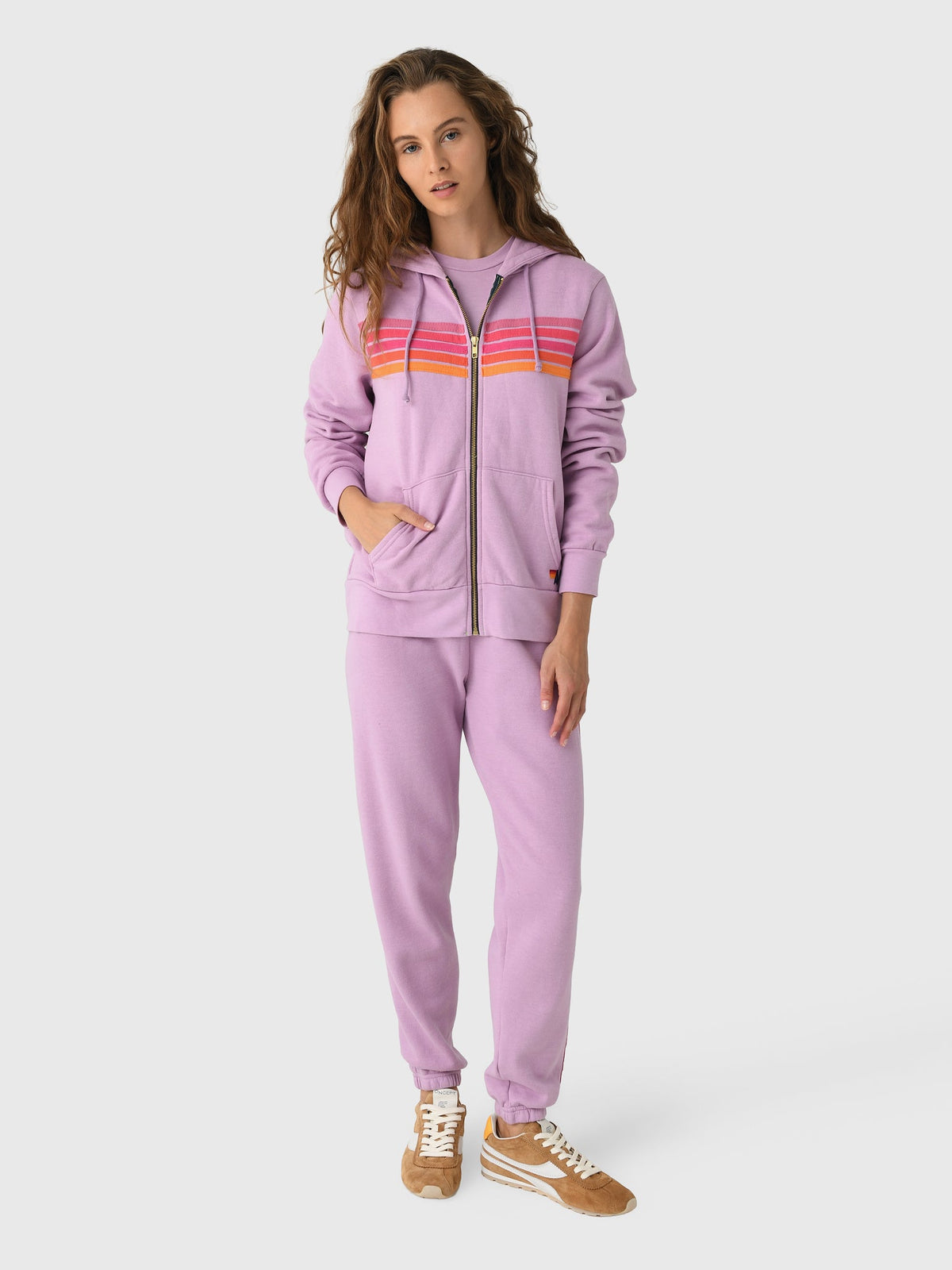 Aviator Nation Women's 5 Stripe Zip Hoodie