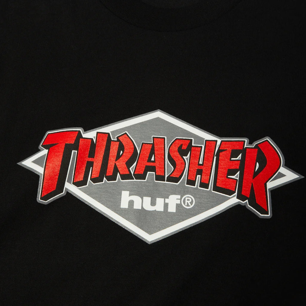 HUF x Thrasher Logo T-Shirt (Black)