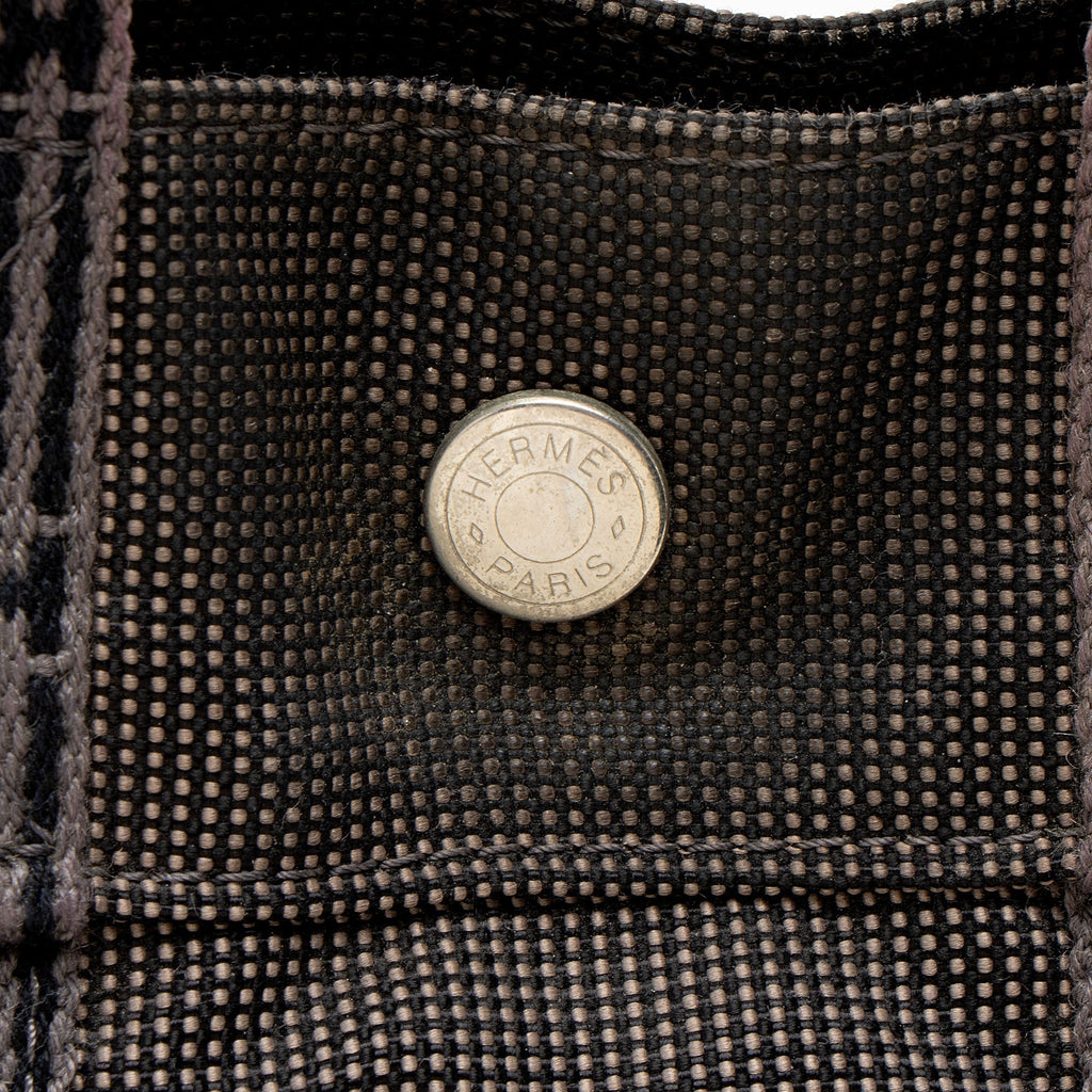 Hermes Vintage Canvas Herline PM Tote Bag - Black/Grey