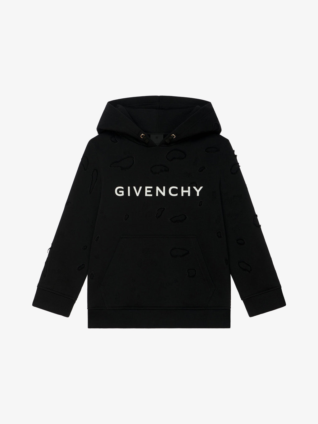 GIVENCHY hooded sweatshirt in partly destroyed fleece Kids Apparel