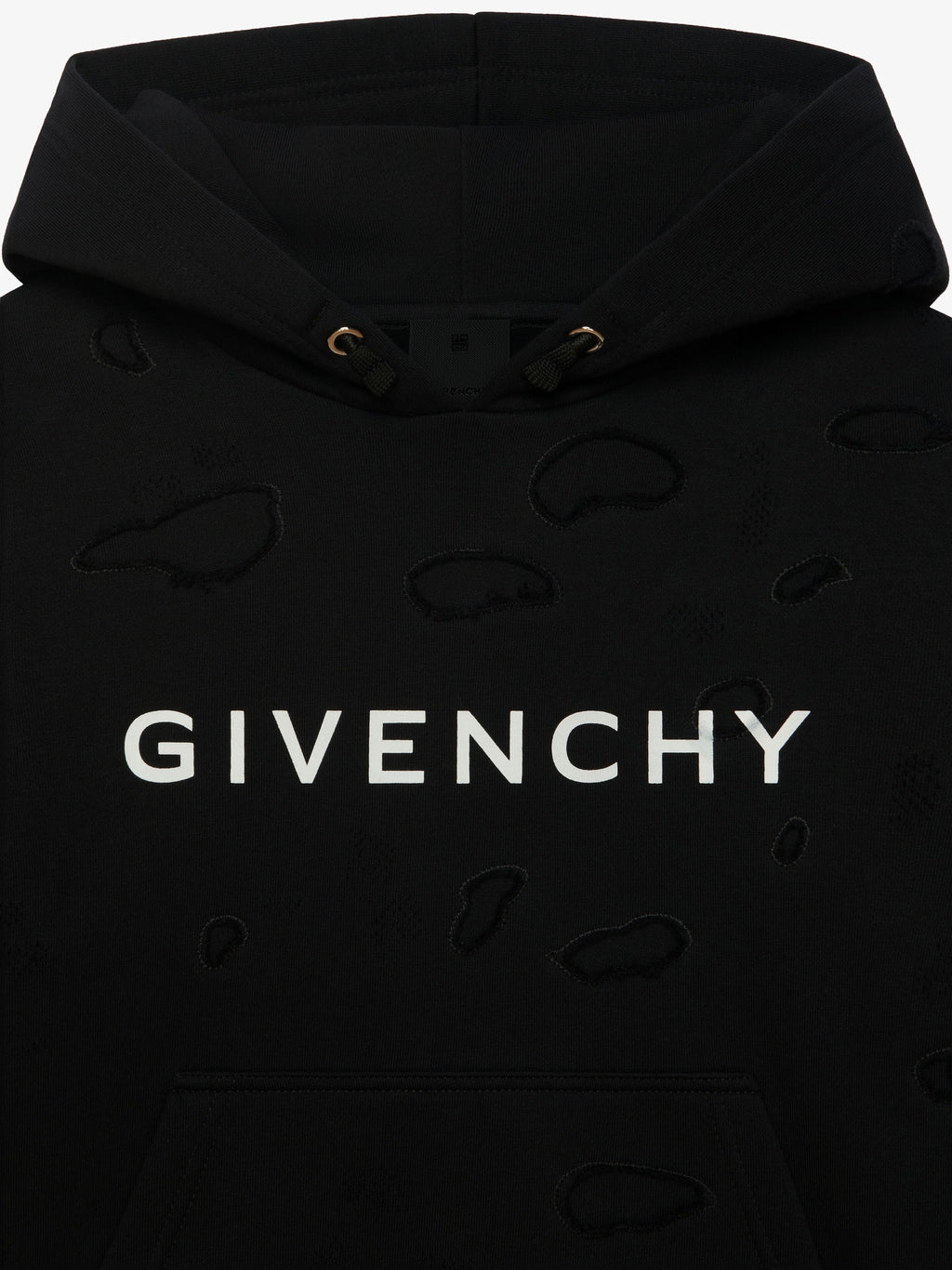 GIVENCHY hooded sweatshirt in partly destroyed fleece Kids Apparel