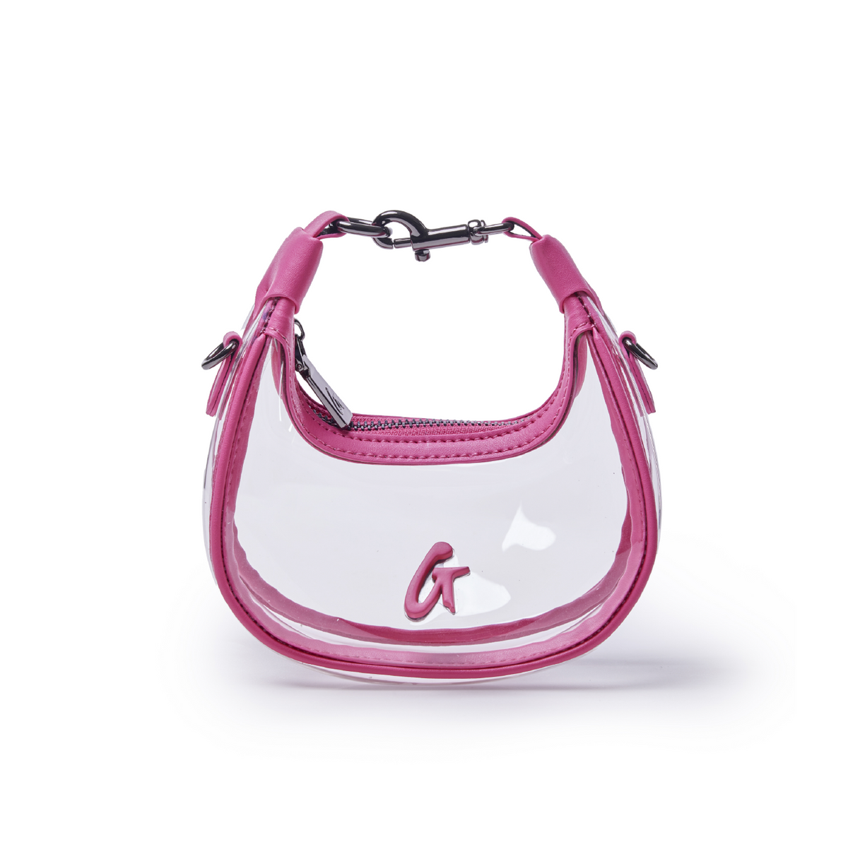 NANO CLEAR HOBO BAG - HOT PINK