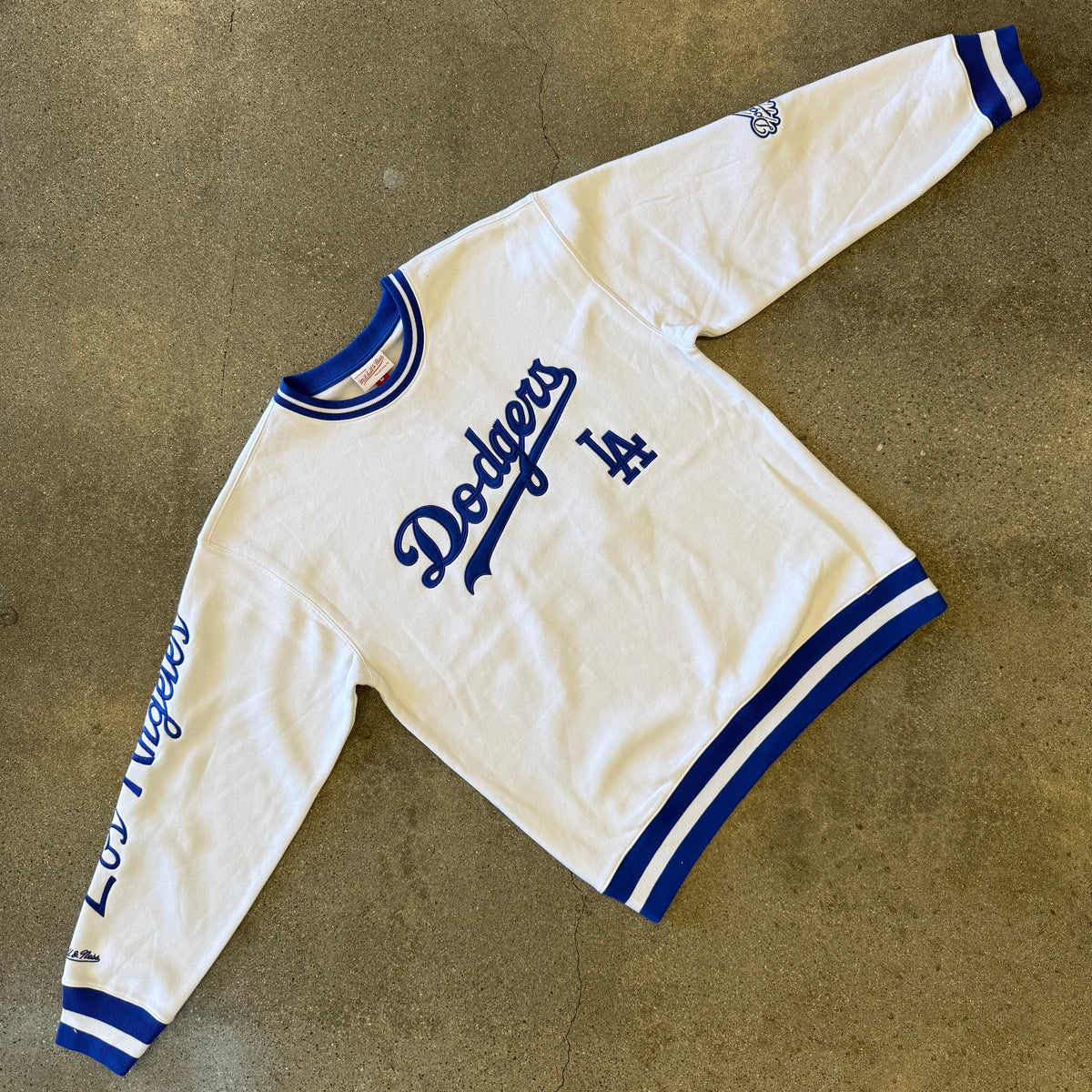MITCHELL & NESS MLB ARCTIC WHITE FLEECE CREW LOS ANGELES DODGERS