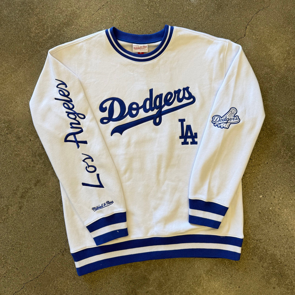 MITCHELL & NESS MLB ARCTIC WHITE FLEECE CREW LOS ANGELES DODGERS