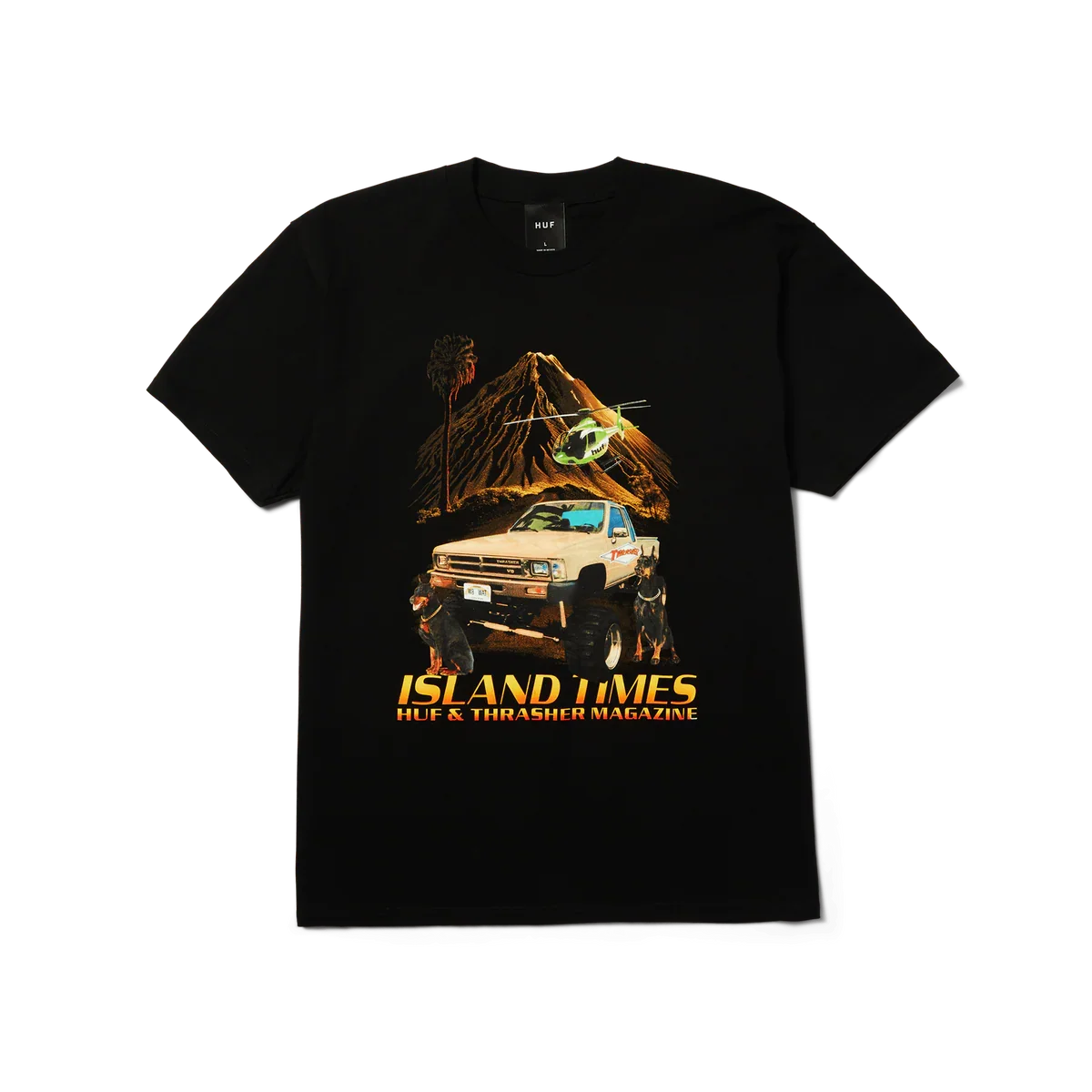 HUF x Thrasher Island Times T-Shirt (Black)