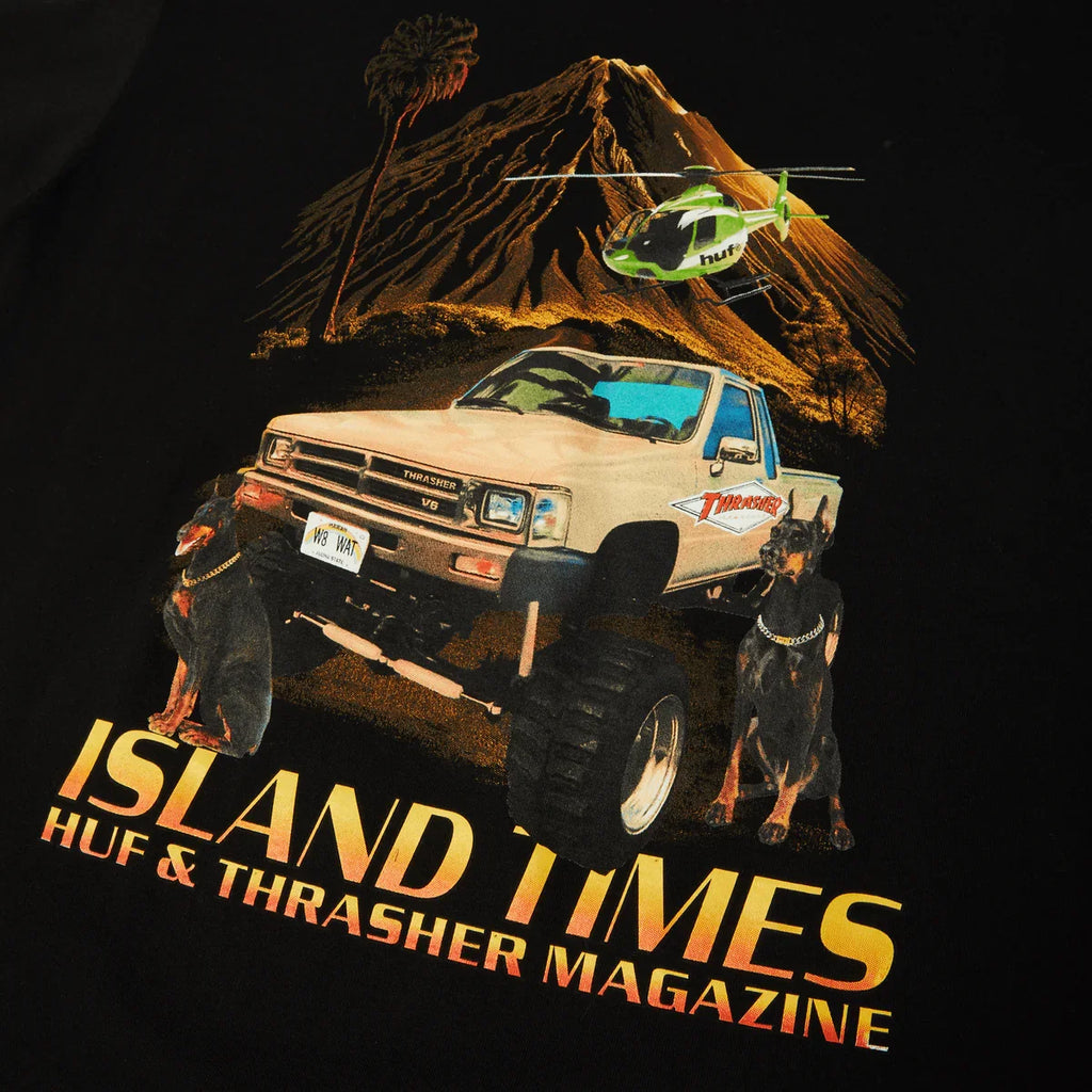 HUF x Thrasher Island Times T-Shirt (Black)