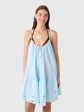 Juliet Dunn Women's Strappy Cutwork Embroidered Dress