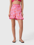 Juliet Dunn Women's Floral Print Frill Short