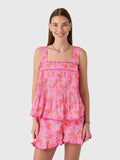 Juliet Dunn Women's Floral Print Top
