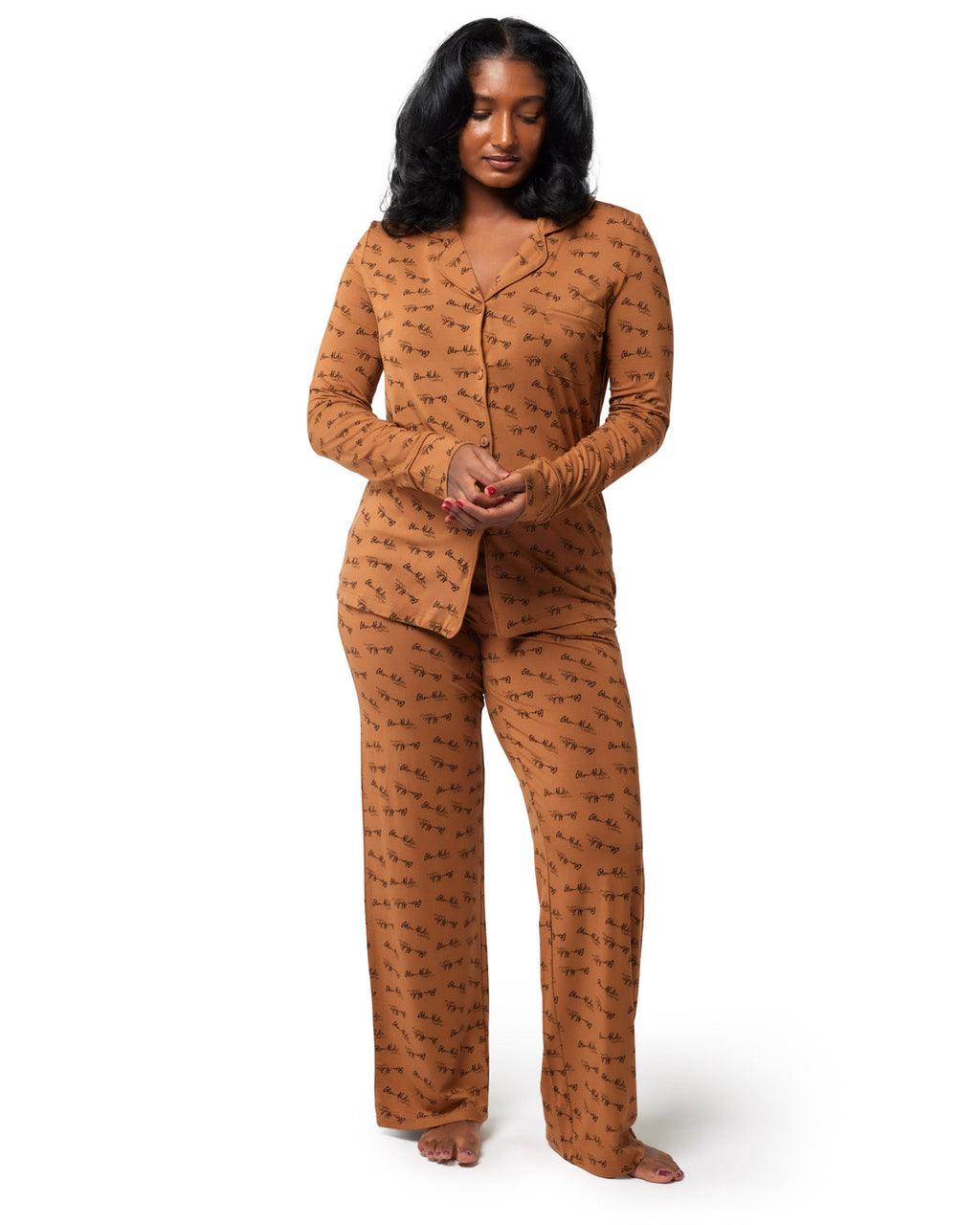 SIGNATURE PAJAMAS STANDARD - BROWN