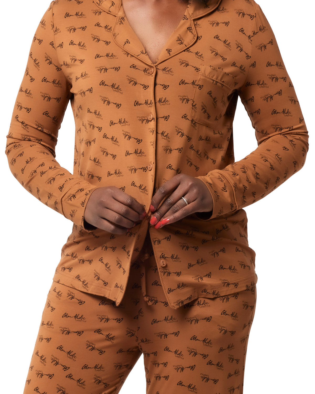 SIGNATURE PAJAMAS STANDARD - BROWN