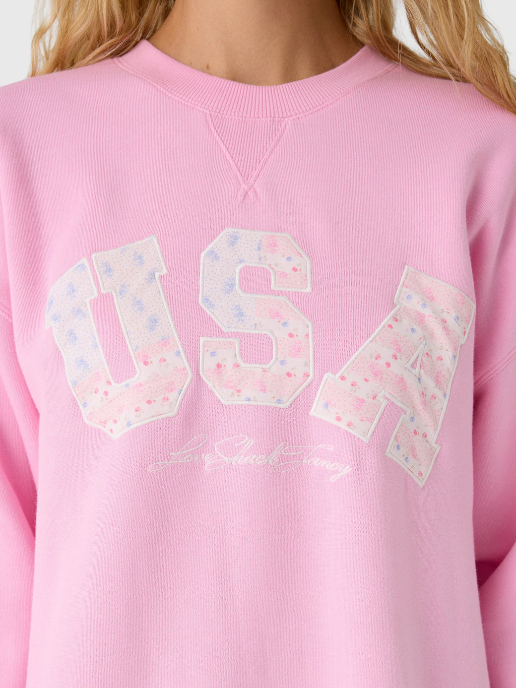 LoveShackFancy Women's Palo USA Fleece Pullover