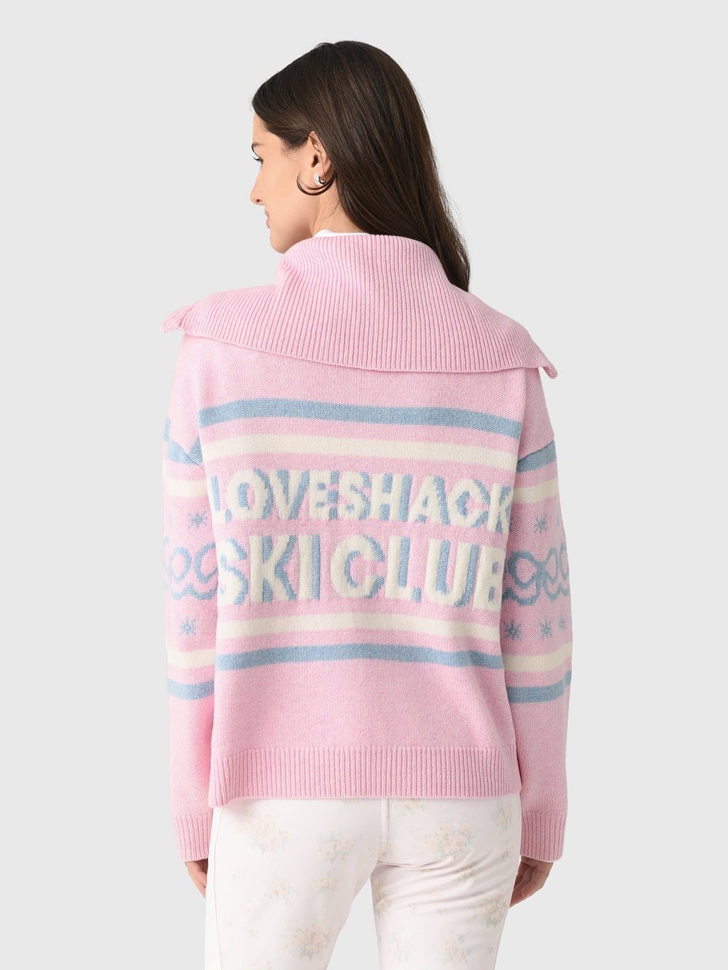 LoveShackFancy Women's Mitsy Wool Ski Club Sweater