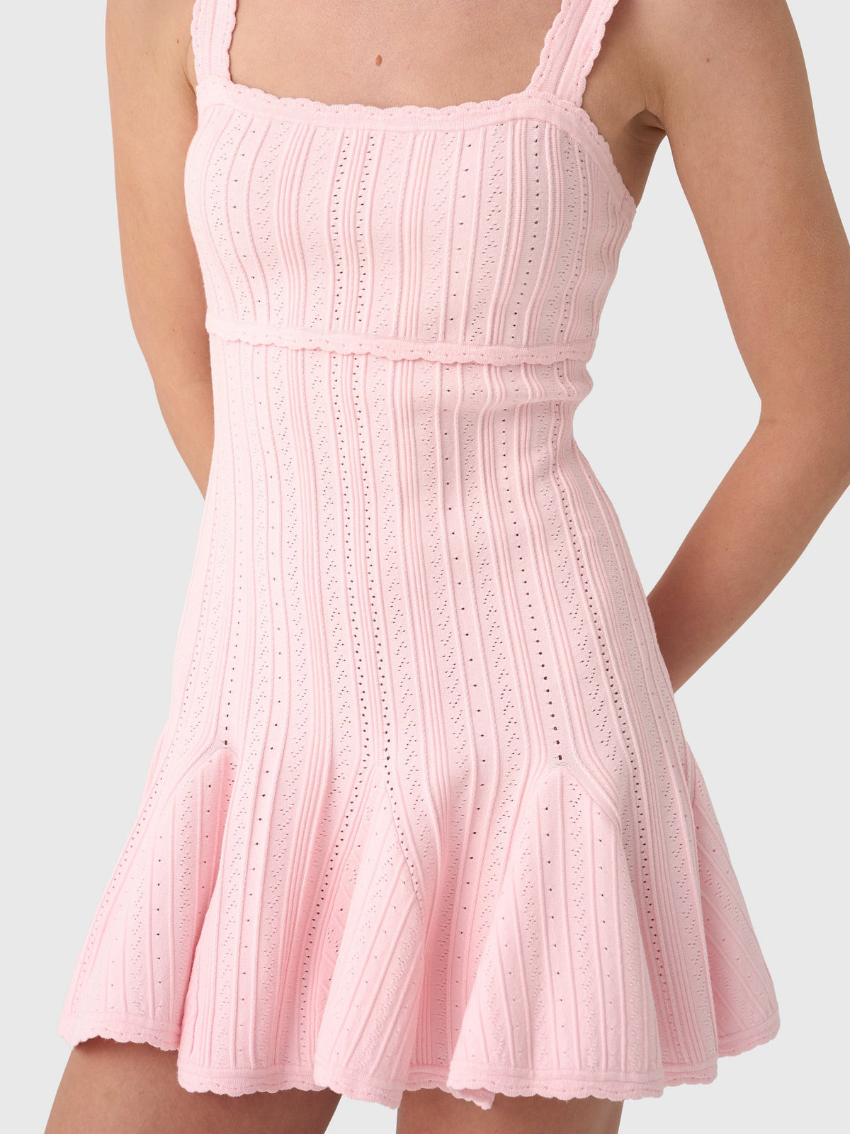 LoveShackFancy Women's Tabatha Stretch Pointelle Mini Dress