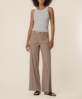 Meg Linen High Rise Wide Leg in Khaki