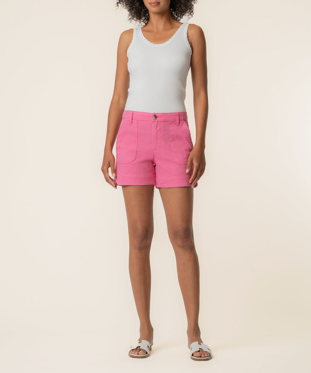 Toni Linen High Rise Short in Lipstick