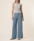 Ryan Tencel Stripe High Rise Wide Leg in Blue Ribbon