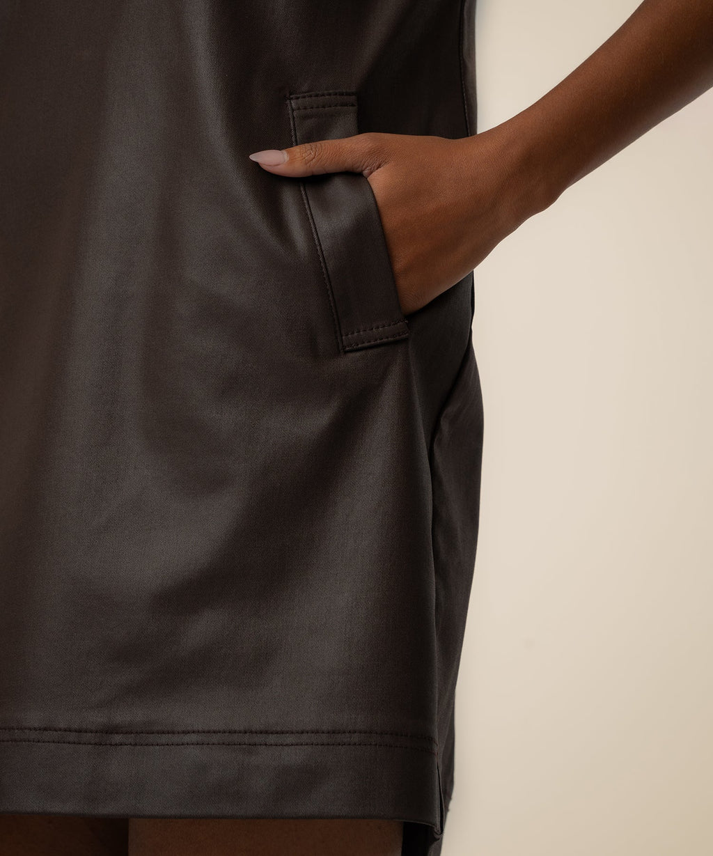Tatiana Coated Dress in Chocolate