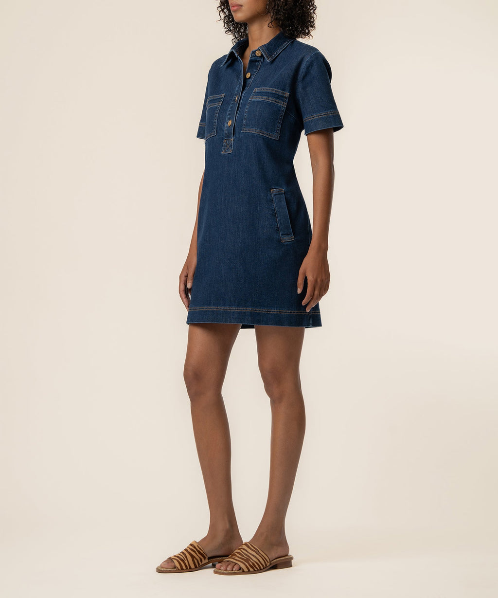 Tatiana Denim Dress in Plan Wash