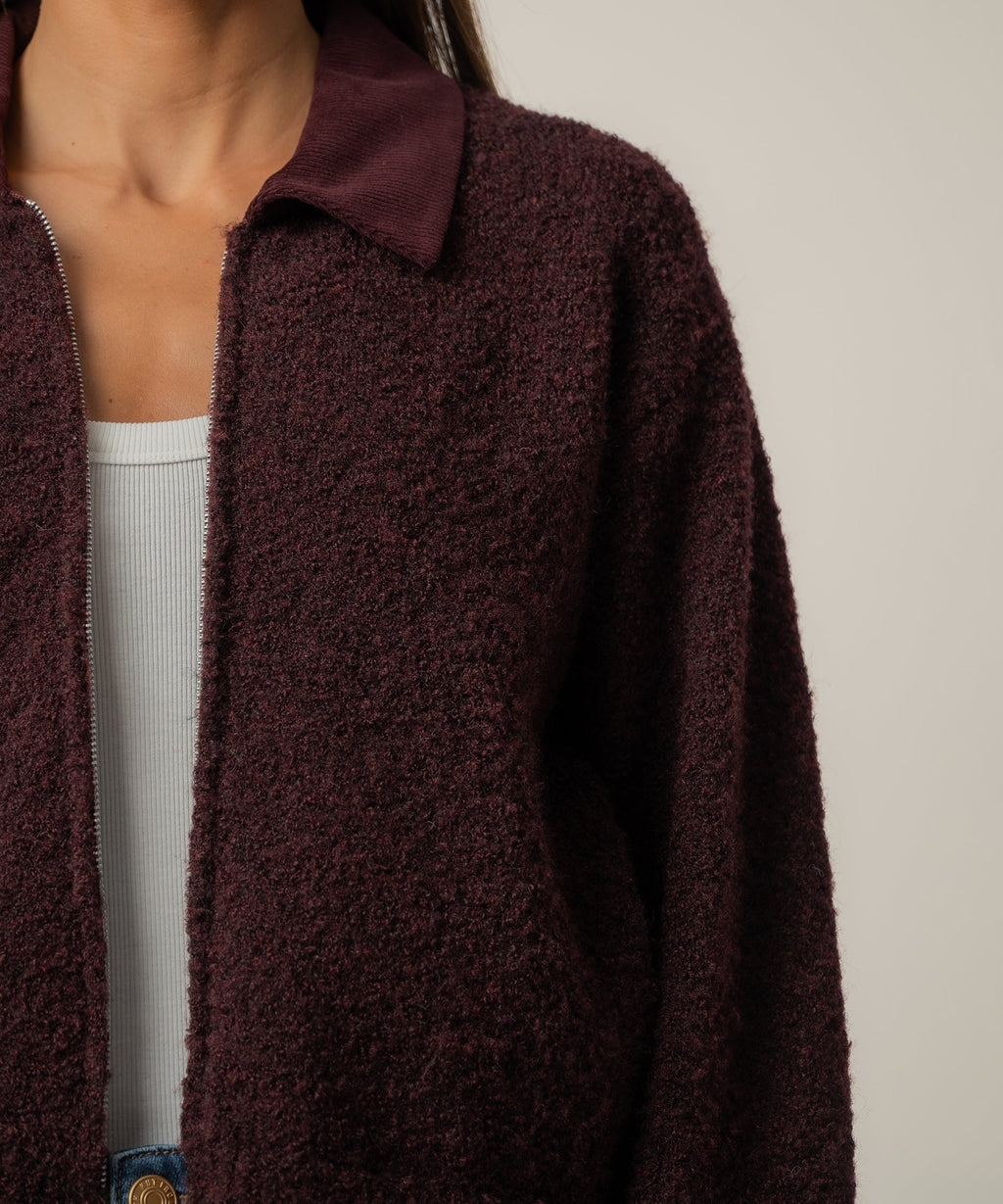 Sasha Knit Jacket in Claret