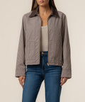 Natalia Twill Plaid Jacket in Chocolate