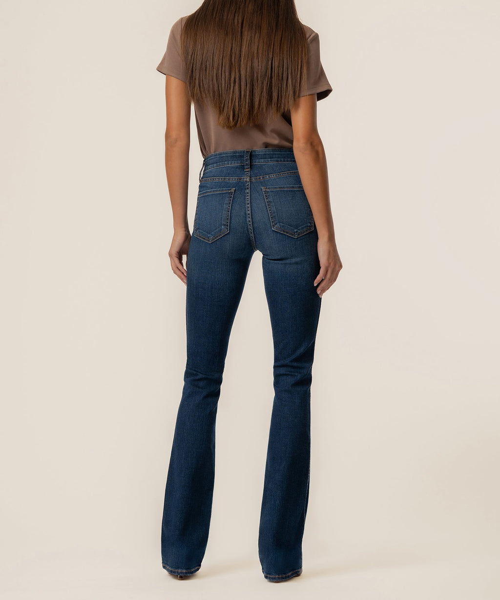 Natalie High Rise Bootcut Short Inseam in Monument Wash