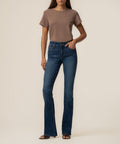 Natalie High Rise Bootcut Short Inseam in Monument Wash