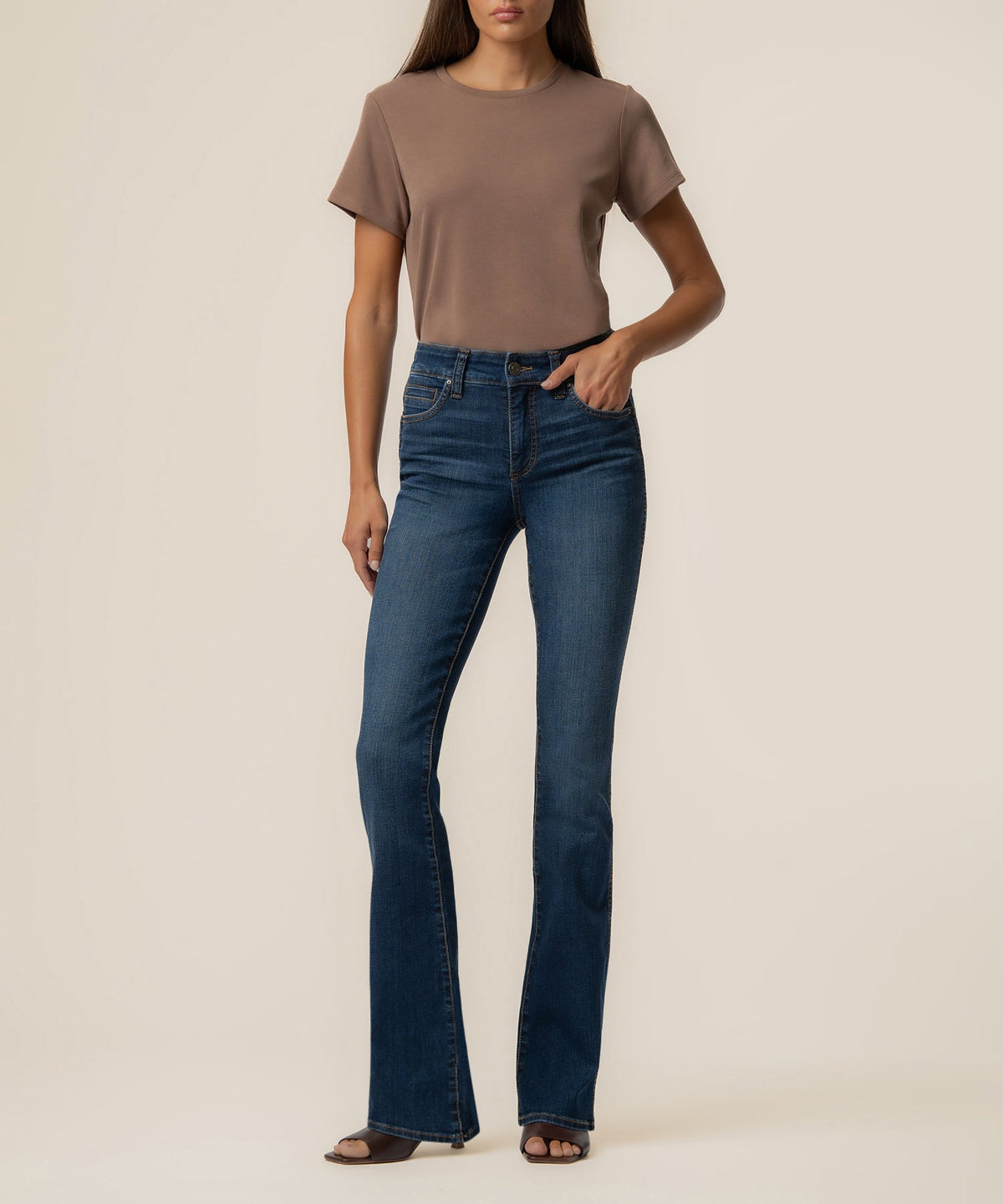 Natalie High Rise Bootcut in Monument Wash
